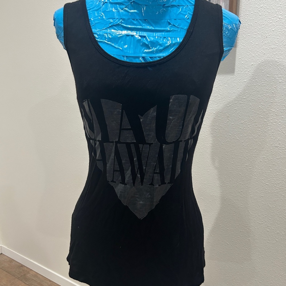 Black Graphic Workout Tank Top